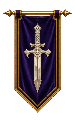 Gildenbanner mit silbernem Schwert